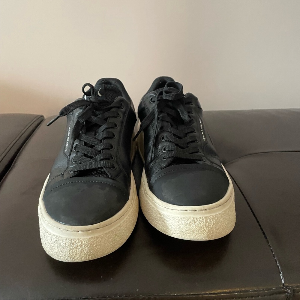 Armani Exchange Black and White Men's Sneakers